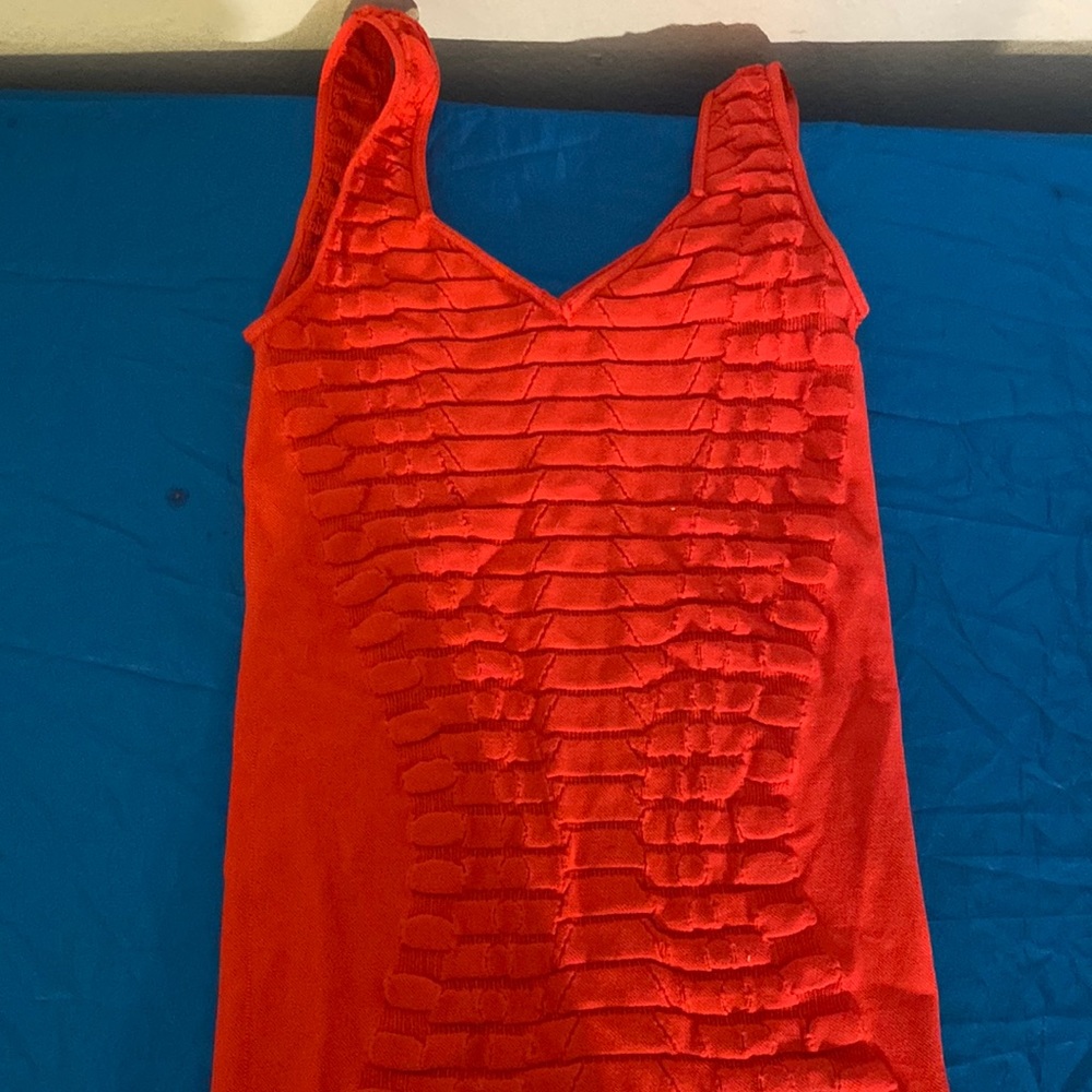 Ribbed BEBE knee length red body con dress